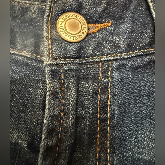 American Eagle Favorite Boyfriend Jeans Size 8 Regular Stretch Dark Wash - Picture 5 of 10